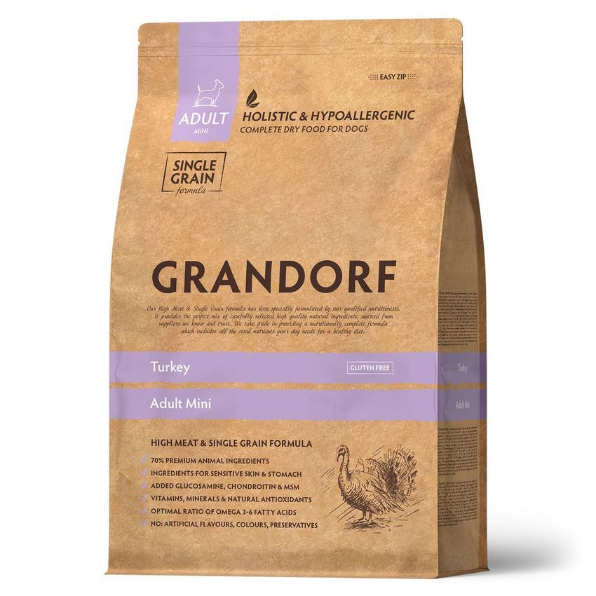 GRANDORF DOG Turkey MINI (индейка для собак мини пород)  3 кг.