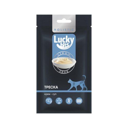 Лакомство для кошек Lucky bits крем-суп из филе трески, 5*20 г