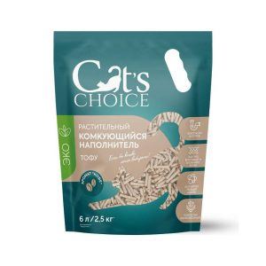 Растительный комкующийся наполнитель тофу Cat's choice с ароматом "Кофе" 6 л/2,5 кг