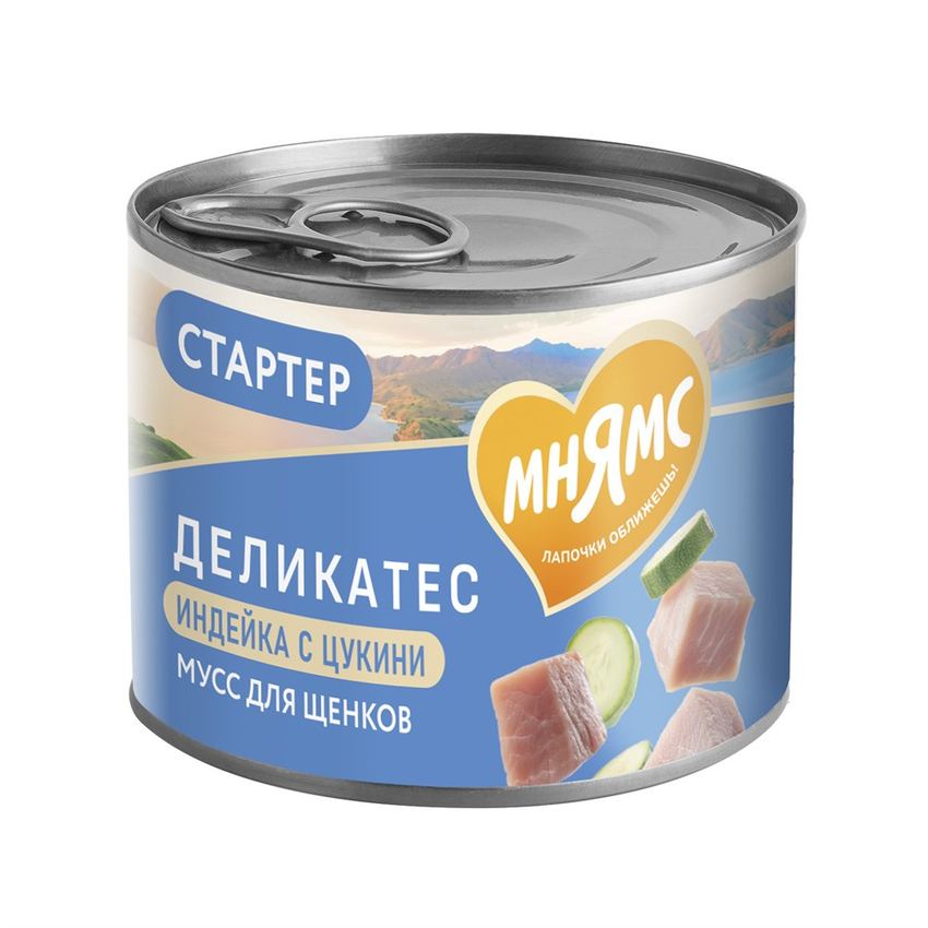 Мнямс Деликатес Паштет из индейки с цукини для щенков до 4 мес Мусс по-французски 200 г
