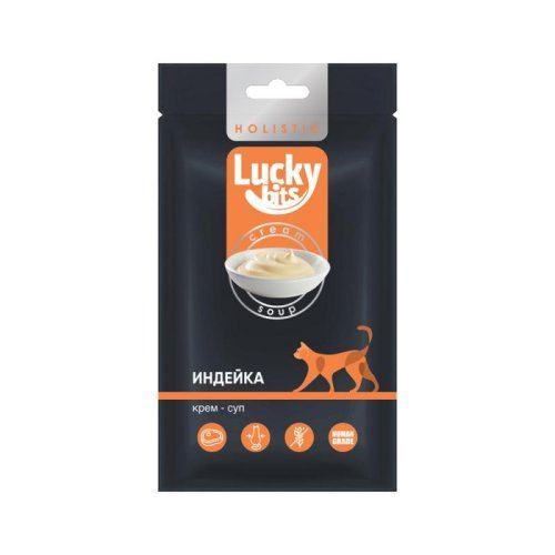 Лакомство для кошек Lucky bits крем-суп из филе индейки, 5*20 г