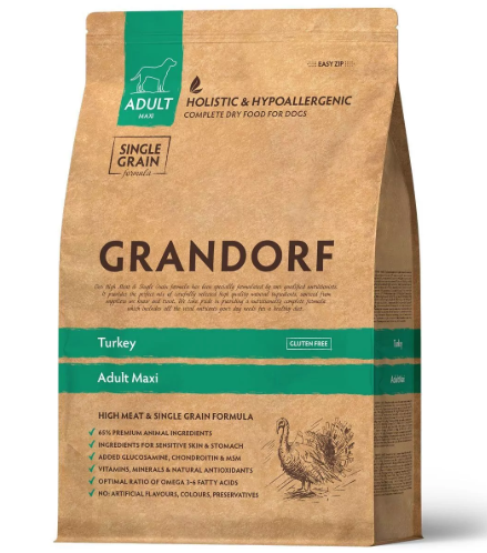 GRANDORF DOG Turkey MED&MAXI (индейка для собак средних и крупных пород) 1 кг.