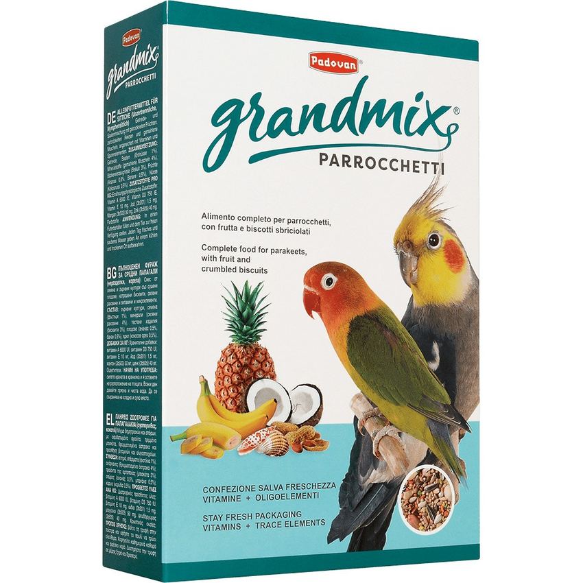 Padovan Корм GRANDMIX Parrocchetti комплексный для средних попугаев уп. 400г