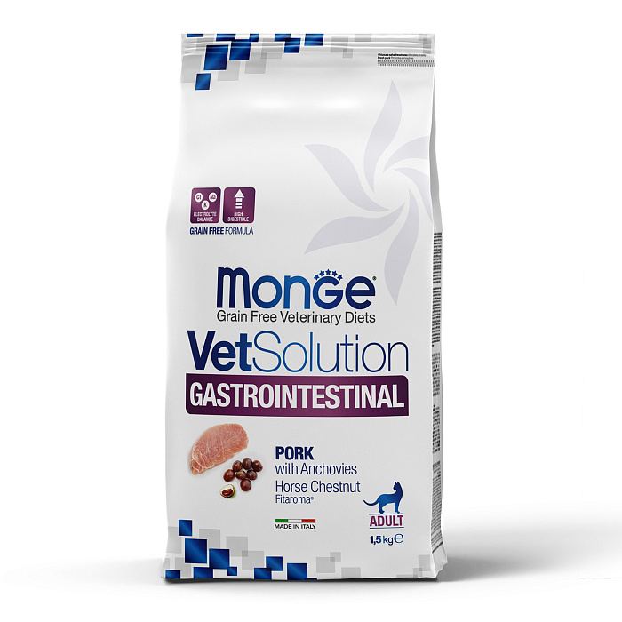 Диетический корм Monge VetSolution Cat Gastrointestinal гастро интестинал для кошек 1,5 кг