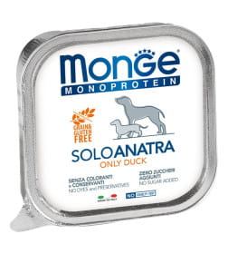 Влажный корм Monge Dog Monoprotein для собак, паштет из утки, консервы 150 г