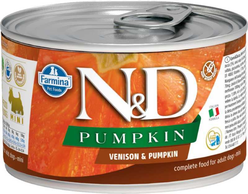Фармина N&D Dog Pumpkin Консервы оленина Adult mini 140г