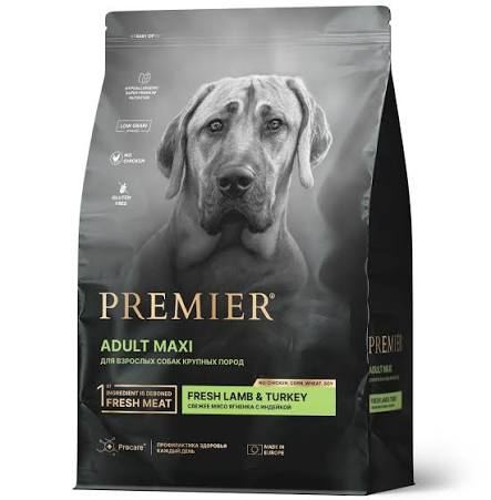 Premier Dog ADULT Maxi Свежее мясо ягненка с индейкой для собак крупных пород 3 кг