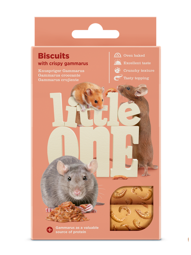 Little One Бисквиты с хрустящим гаммарусом для хомяков, крыс, мышей и песчанок 5х7г