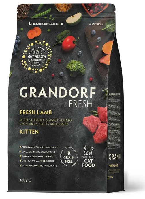 GRANDORF Fresh Cat KITTEN Lamb&Sweet Potato (Свежее мясо ягненка с бататом для котят) 400 г