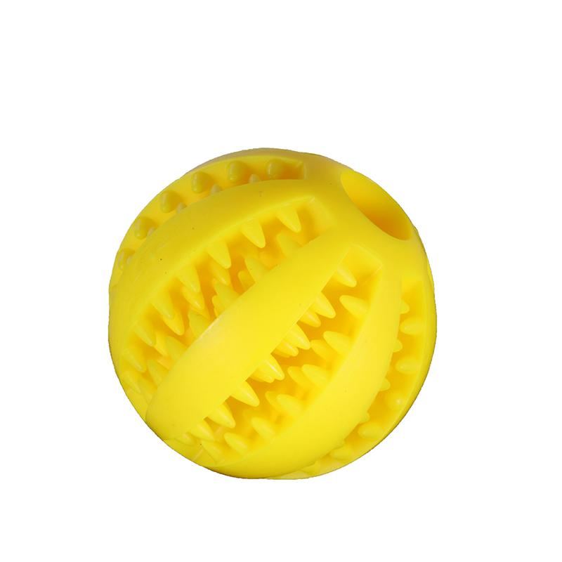 Игрушка для собак из TPR Мячик-Фан для чистки зубов, желтый, 5см