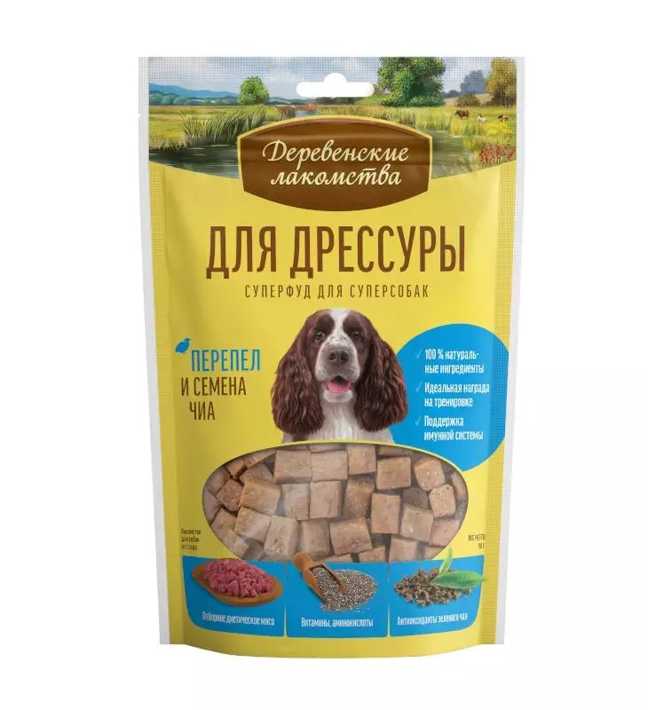 Деревенские лакомства 0,09кг для дрессуры перепел и семена чиа