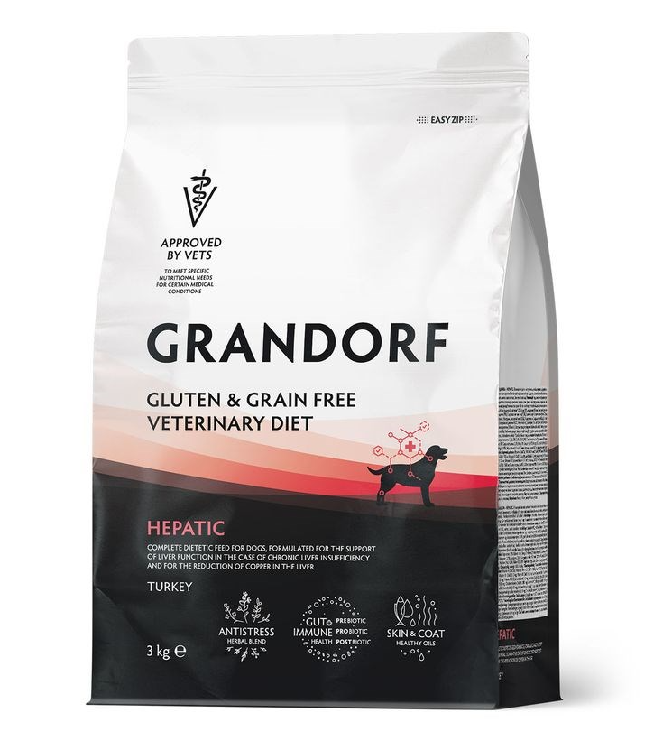 GRANDORF VET DIET Индейка HEPATIC 3 кг - диетический корм для собак