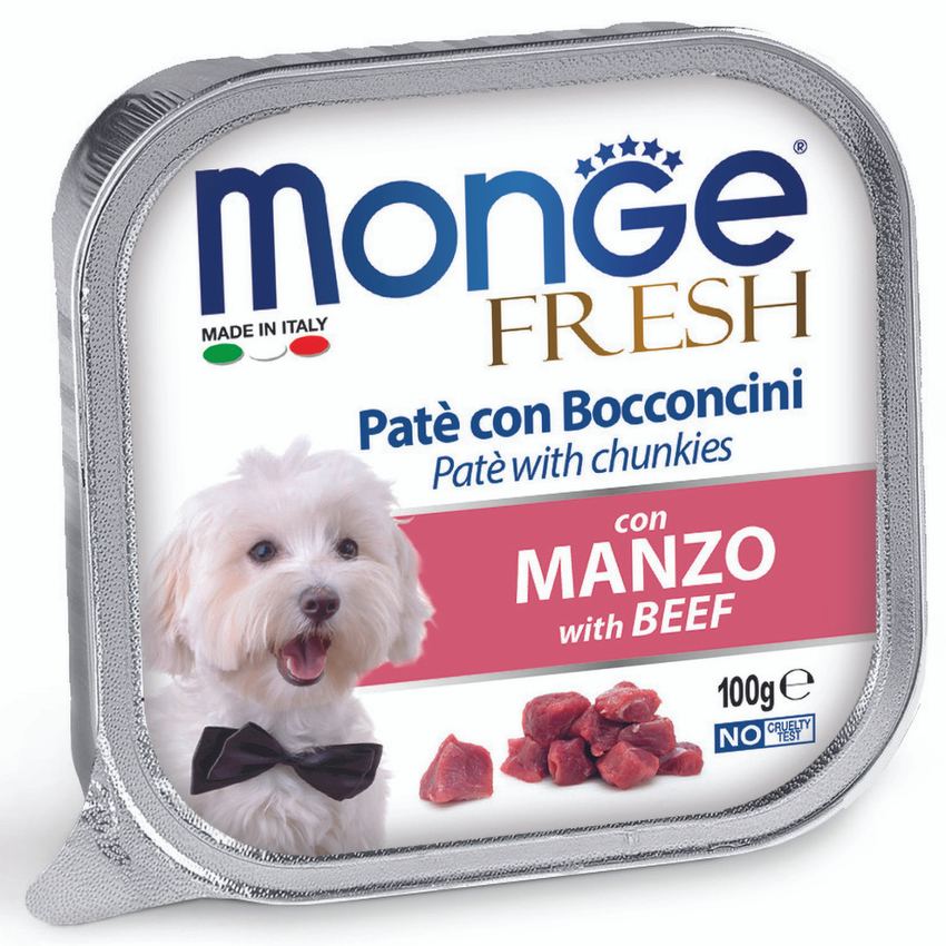 Влажный корм Monge Dog Fresh для собак, с говядиной, консервы 100 г