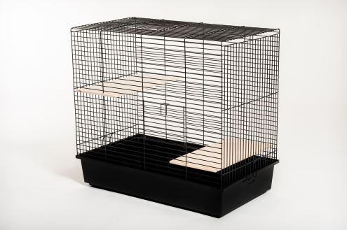 G077 Клетка для шиншилл Chinchilla 60 OC.+ 2 деревянные полки 580х380х570 (оцинкованный прут) 