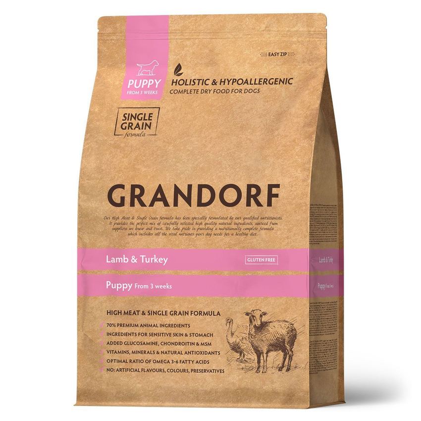 GRANDORF DOG Lamb&Turkey PUPPY (ягнёнок с индейкой для щенков) 1 кг.