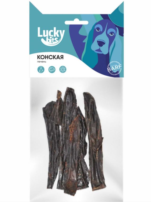 Лакомство для собак Lucky bits конская печень, 40 г