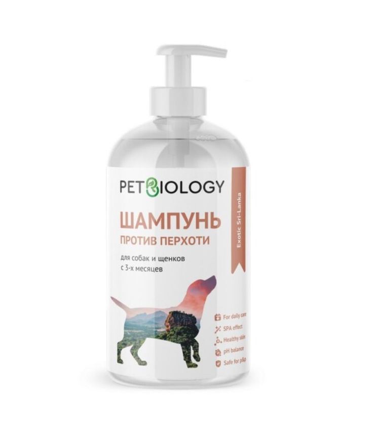 PetBiology Шампунь против перхоти глубокой очистки для собак, Шри-Ланка, 300 мл