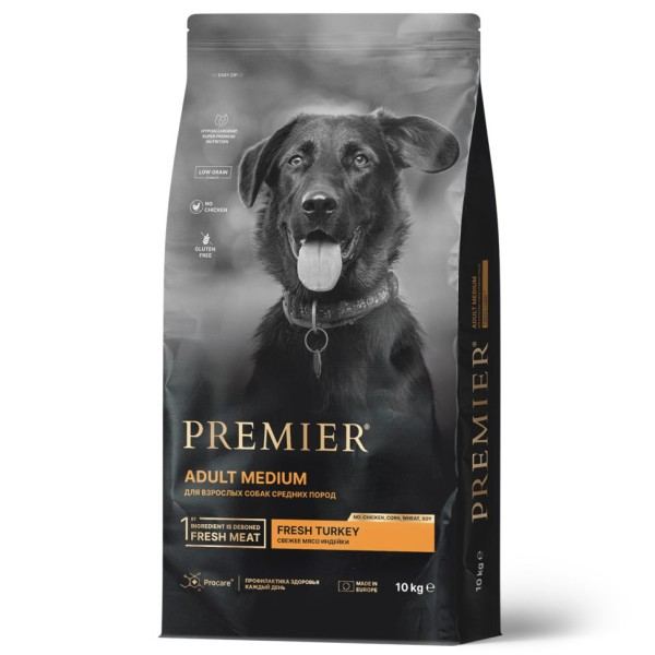 Premier Dog Turkey ADULT Medium (Свежее мясо индейки для собак средний пород) 10 кг