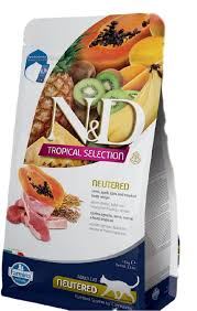 Фармина N&D Cat Tropical Ягненок, спельта, овес, тропич. фрукты для стерил.кошек/кастр.котов, 0,3 кг