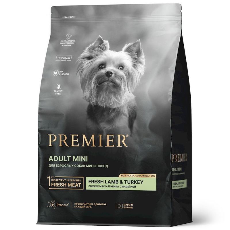 Premier Dog ADULT Mini (Свежее мясо ягненка с индейкой для собак мелких пород) 3 кг