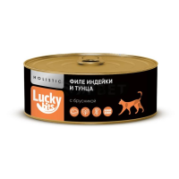 Консервы для кошек Lucky bits филе индейки и тунца с брусникой, 100 г
