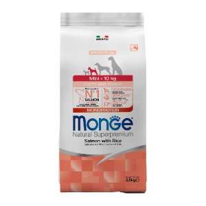 Сухой корм Monge Dog Speciality Line Monoprotein для щенков мелких пород, лосось с рисом 2,5 кг