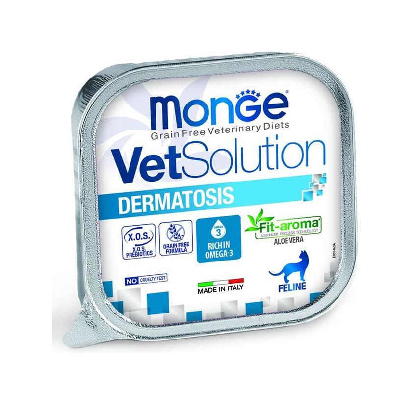 Диетический корм Monge VetSolution Cat Дерматозис для кошек при заболеваниях кожи 100 г