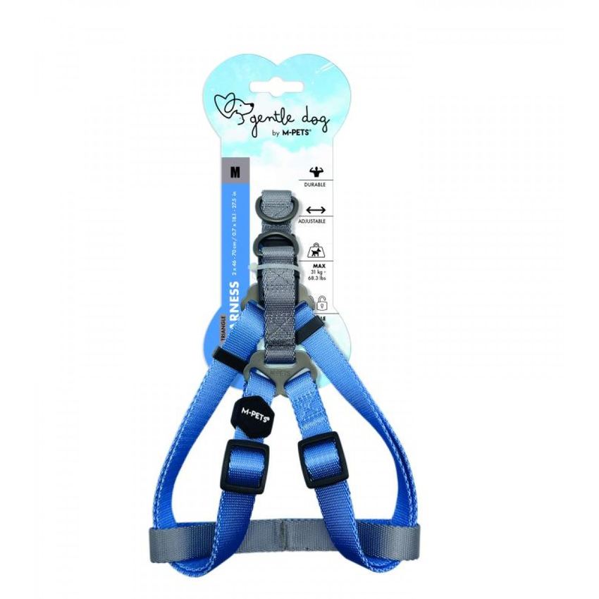 Шлейка для собак GENTLE DOG M, 2.0 x 46 - 70 см синяя, Mpets