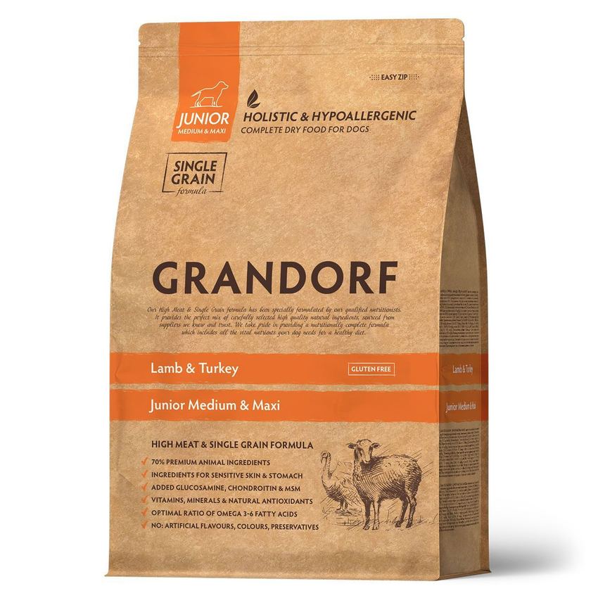 GRANDORF DOG Lamb&Turkey JUNIOR (ягнёнок с индейкой для юниоров)  3 кг.
