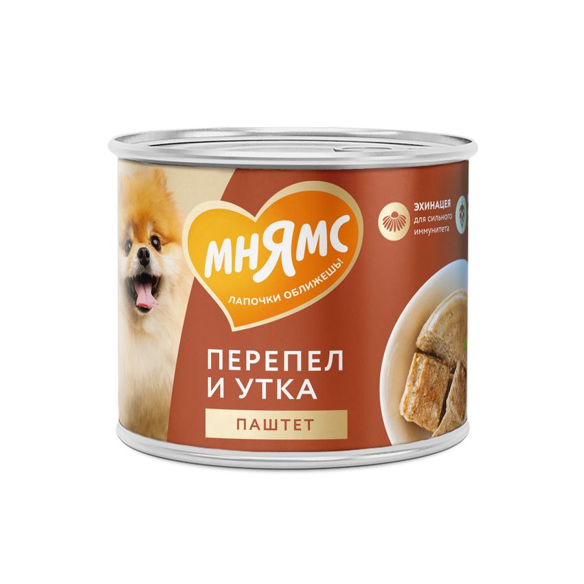 Мнямс На каждый день Паштет из утки и перепела для собак «СИЛЬНЫЙ ИММУНИТЕТ» 200 г