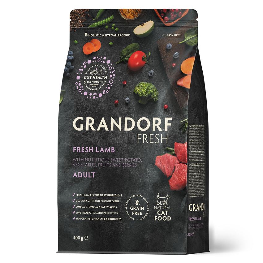 GRANDORF Fresh Cat ADULT Lamb&Sweet Potato (Свежее мясо ягненка с бататом для кошек) 400 г