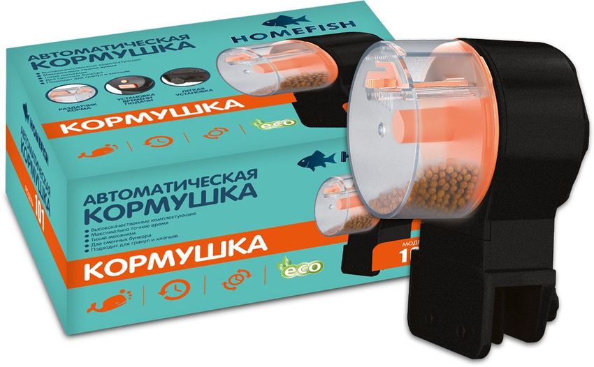 Автокормушка Homefish 101 для аквариума на батарейках 2АА