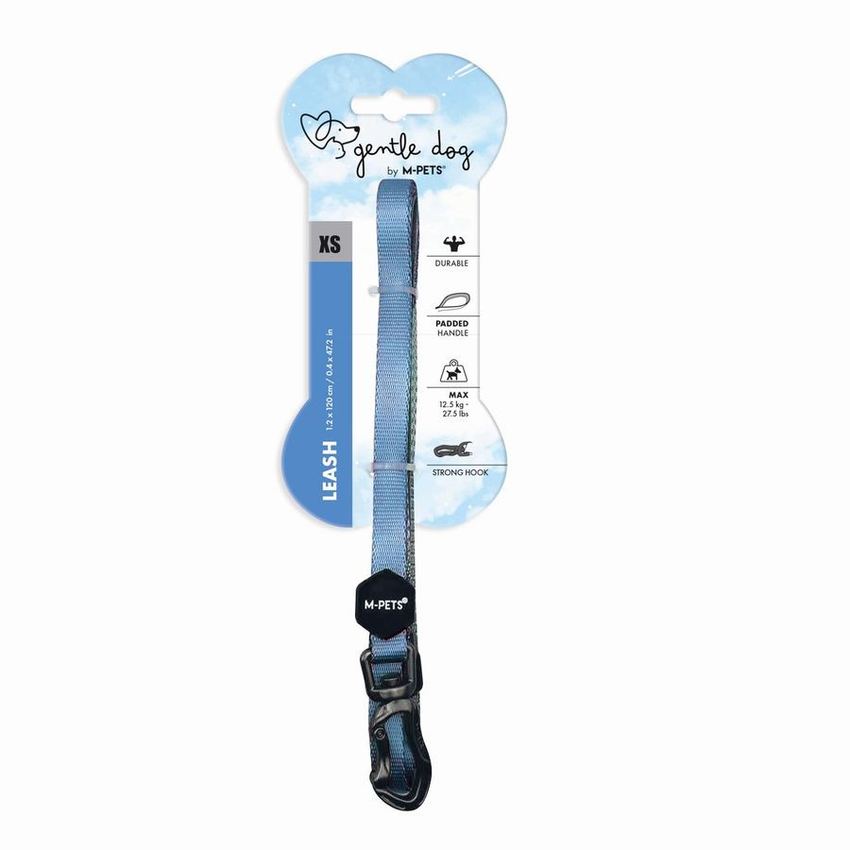 Поводок GENTLE DOG, XS, 1.2 X 120 см, до 12.5 кг синий, Mpets