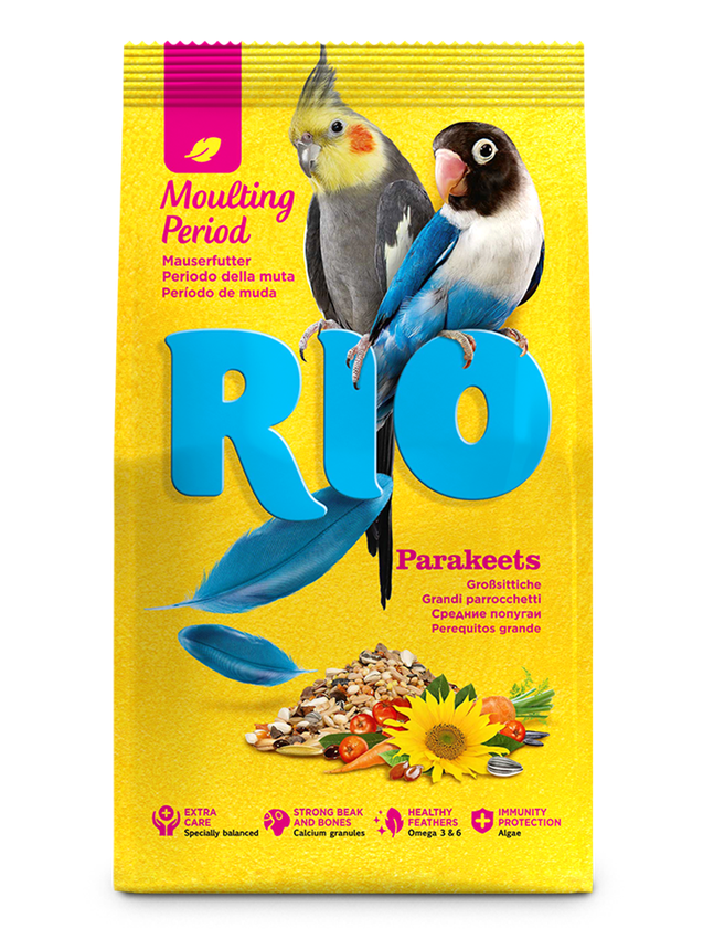 RIO Корм для средних попугаев. Рацион в период линьки, 1кг