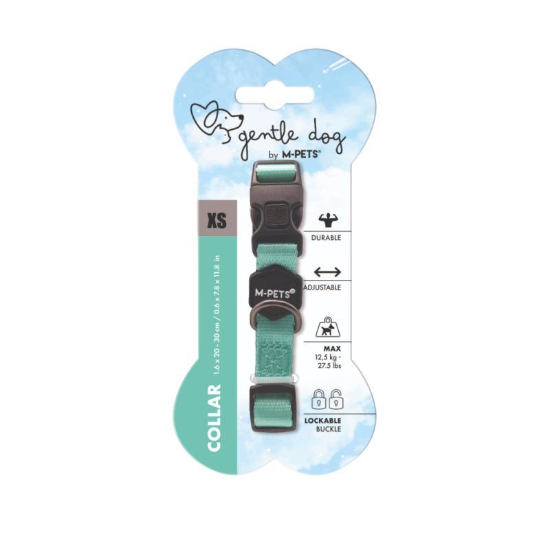 Ошейник для собак GENTLE DOG XS 20-30 см, ширина 1,6 см, бирюзовый Mpets