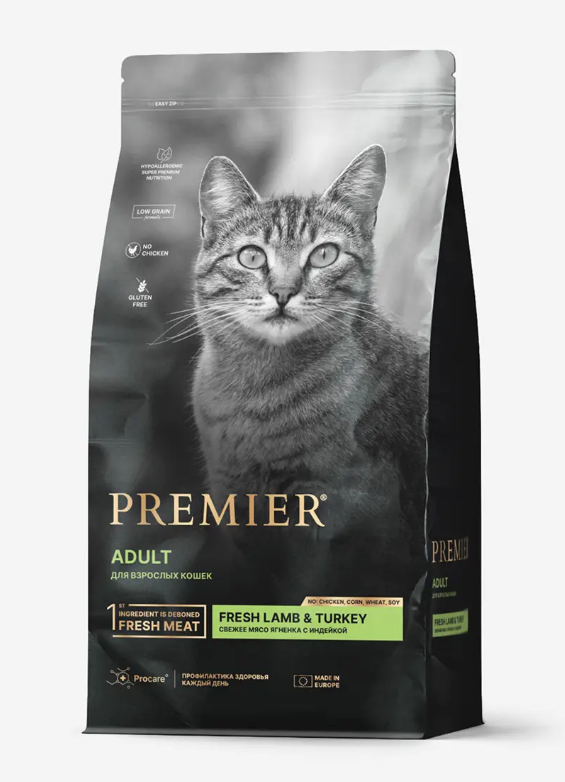 Premier Cat Lamb&Turkey ADULT (Свежее мясо ягненка с индейкой для кошек) 400 г