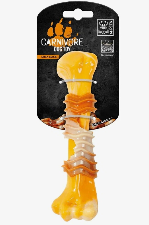 Игрушка для собак Карнивор кость, вкус бекона, желтая 17.8 x 4.9 x 4 см MPets