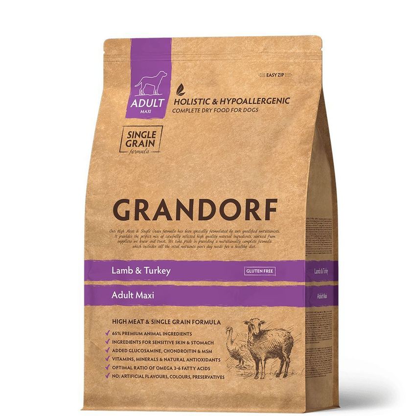 GRANDORF DOG Lamb&Turkey MAXI (ягнёнок с индейкой для собак крупных пород) 3 кг.