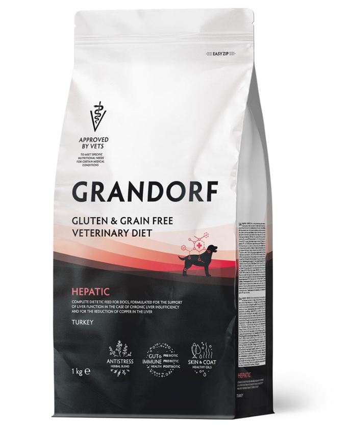 GRANDORF VET DIET Индейка HEPATIC 1 кг - диетический корм для собак
