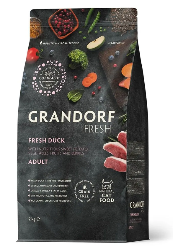 GRANDORF Fresh Cat ADULT Duck&Sweet Potato (Свежее мясо утки с бататом для кошек) 2 кг