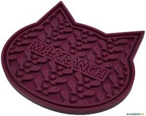 Лизательный коврик Mr.Kranch для медленного поедания силиконовый 12*12 см бордовый