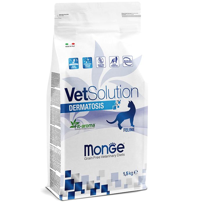 Диет. корм Monge VetSolution Cat Дерматозис для кошек при заболеваниях кожи 400 г
