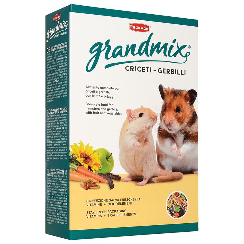 PADOVAN Корм GRANDMIX Criceti-Gerbilli комплексный для хомяков и песчанок (1кг)/12