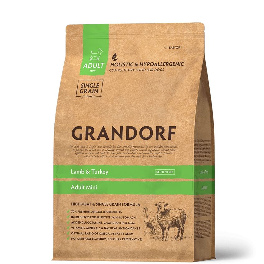 GRANDORF DOG Lamb&Turkey MINI (ягнёнок с индейкой для собак мини пород)  3 кг.