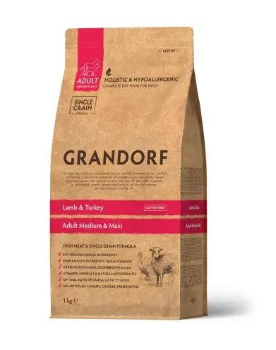 GRANDORF DOG MED&MAXI ягнёнок с индейкой для собак средних и крупных пород 1 кг.