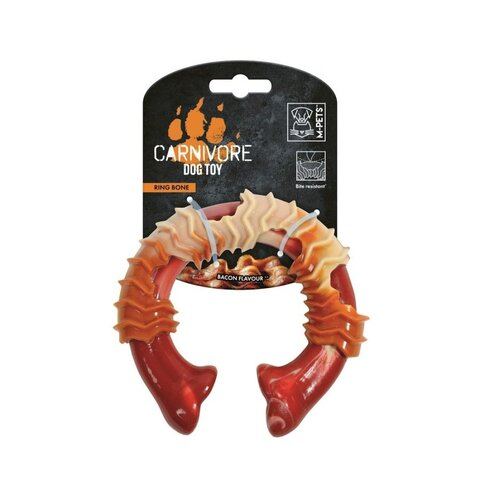 Игрушка для собак Карнивор кость, вкус бекона, красная 14.5 x 5.1 x 5 см Mpets