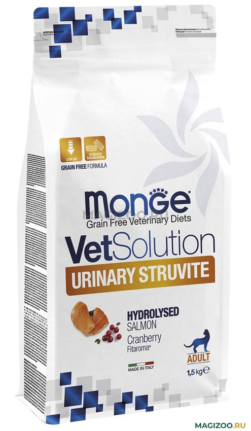 Диетический корм Monge VetSolution Cat Urinary Struvite Уринари Струвит 1,5 кг