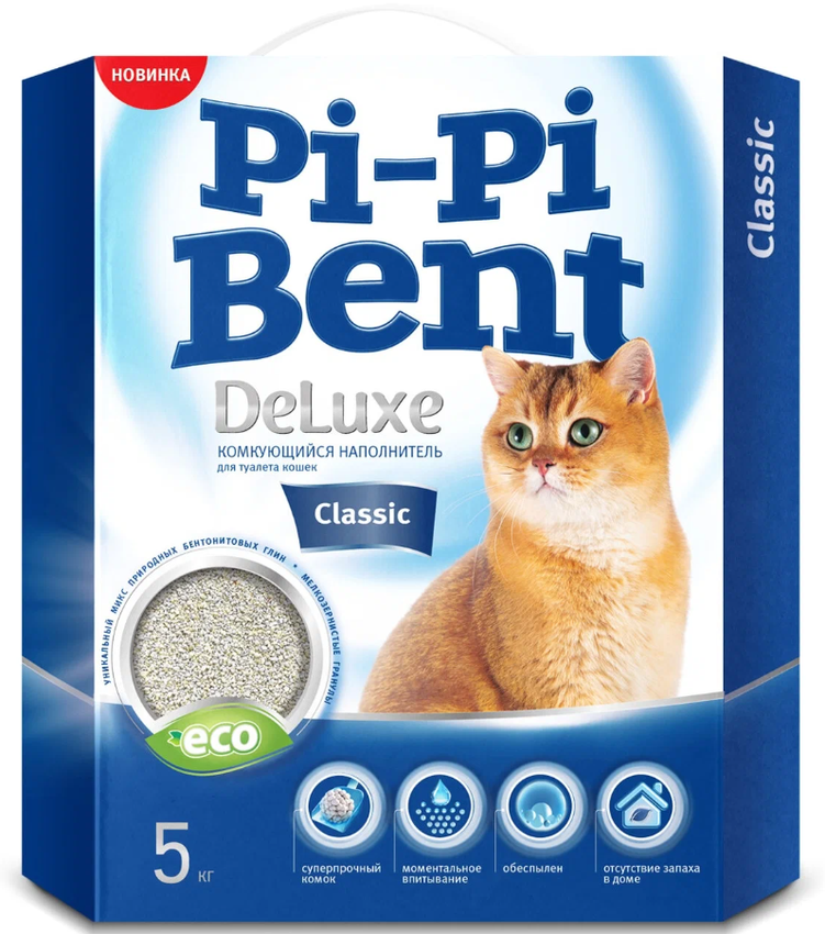 Наполнитель Пи-Пи-Бент Deluxe Classic (коробка) 5кг