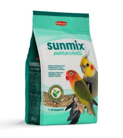 Padovan Корм SUNMIX Parrocchetti комплексный для сред. попугаев: неразлучники, кареллы 750г