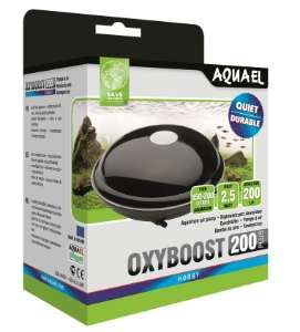 Компрессор OXYBOOST 200 plus (150-200л) двухканальный, 150л/ч, Потр.мощн.-2,5Вт, (Акваэль)